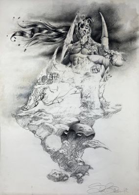 Bianchi, Simone - 1 Original drawing - Guerriero in Armatura