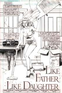 Michael Dutkiewicz - Hero Alliance #13 P.1 - Like Father Like Daughter Title Page Splash - Signed - 1991