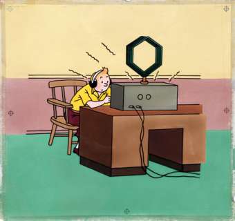 Hergé  (Studios) | Bleu de coloriage Ã  la gouache et film noir pour … | Banque Dessinée