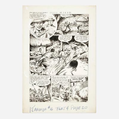 Lot 233 - Maurice Whitman, Kaanga #16 Story Page 20 Original Art (Fiction House, 1951) | Landry Pop Auctions