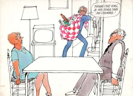 Cabu | Puisque c’est ainsi, je vais dîner dans ma… | Millon