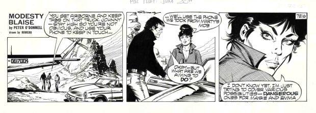 Enric Badia Romero | National Comic Book Special (Through September 25) / Modesty Blaise – Original daily strip #7219 – Romero | Origin Of Comics