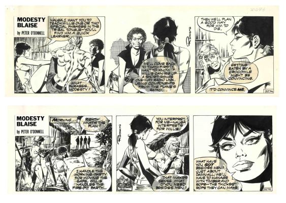 Enric Badia Romero | Modesty Blaise – 2 Original daily strip #3274 + #3275 – Romero | Origin Of Comics