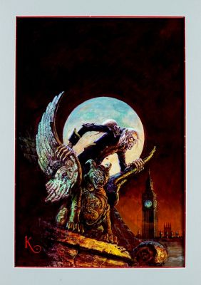 Ken Barr - Night Walker #3 Published Large Cover Painting (Nosferatu Type Monster with Rats in London!) 1993
