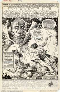 John Buscema and Ernie Chan - Original Art from What If? #12 Title Splash (Marvel, 1978). What if Conan the - | Heritage