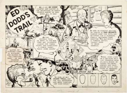 Ed Dodd Ed Dodd’s Trail (Mark Trail) Comic Strip Promotional Piece Original Art (New York Post, 1950s) | Heritage