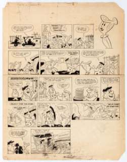 Gene Hazelton The Flintstones Comic Strip Original Art Group of 2 (McNaught Syndicate, c | Heritage