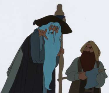 The Lord of the Rings Gandalf and Gimli Production Cel Setup & Animation Drawing Group (Ralph Bakshi, - | Heritage