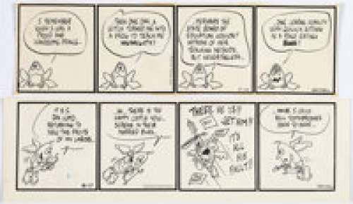 Dan O‘Neill Odd Bodkins Daily Comic Strip Original Art Group of 2 (Chronicle Features Syndicate, c. 1960s). -