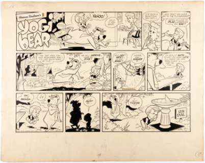 Harvey Eisenberg Yogi Bear Sunday Comic Strip Original Art dated 5-2-65 (McNaught Syndicate, 1965).  Yogi and - | Heritage
