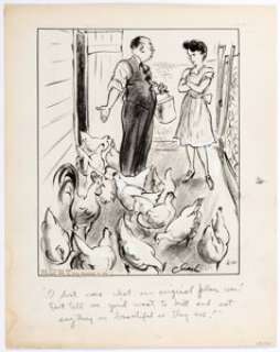 George Clark The Neighbors Daily Comic Strip Original Art dated 6-10-43 (News Syndicate, 1943). George Clark‘s -