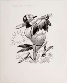 Jack Davis Baltimore Orioles Baseball Illustration Original Art (Hot Shots, c. 1988-1992). Jack Davis produced - | Heritage