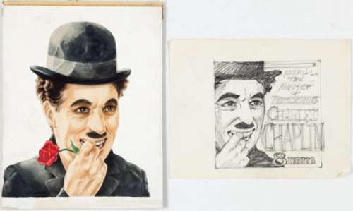Al Kilgore Charles Chaplin Portraiture and Caricature Original Art Group of 6 (New York American Publ., 1971). - | Heritage