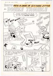 Dan DeCarlo Archie’s Girls Betty and Veronica #122 Complete 6-Page Story Original Art (Archie Comics, 1966). - | Heritage