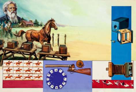 Gerry Wood Look and Learn #714 Center Page Spread Pages 20-21 Original Art dated 9-20-75 (IPC, 1975). The -