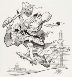 Jack Davis Washington Redskins NFL Football Illustration Original Art (Hot Shots, c. 1990s). In the early 1990s - | Heritage