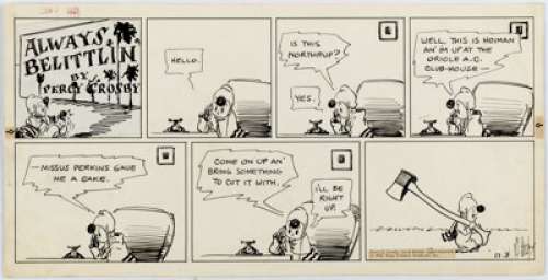 Percy Crosby Always Belittlin’ Sunday Comic Strip Original Art dated 11-3-35 (King Features Syndicate, 1935). ... | Heritage