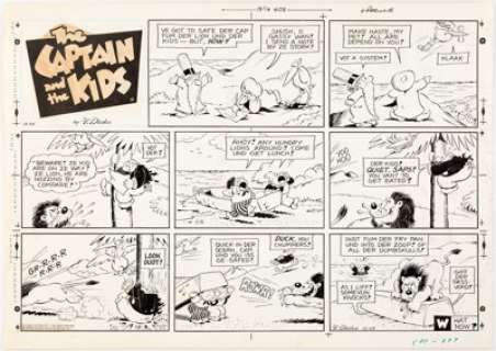 John Dirks The Captain and the Kids Sunday Comic Strip Original Art dated 12-28-75 (United Features Syndicate, 197...