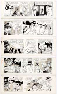 Bob Lubbers Robin Malone Daily Comic Strip Original Art Group of 5 Consecutive (NEA, 1967).... (Total: 5 Original Art) | Heritage