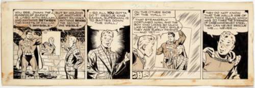 Wayne Boring (as Joe Shuster) Superman Daily Comic Strip Original Art dated 10-5-44 (DC Comics/McClure Newspaper S... | Heritage