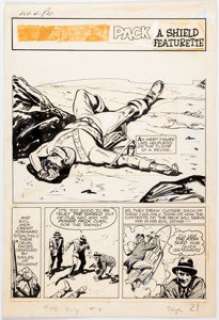 Sol Brodsky and Joe Simon (Inks Attributed) Adventures of the Fly #4 Complete 2-page Shield Story "The Power Pack"... (Total: 2 Original Art) | Heritage