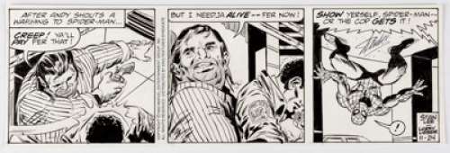 Larry Lieber with Stan Lee The Amazing Spider-Man Comic Strip Original Art dated 11-24-93 (Marvel/King Features Sy... | Heritage