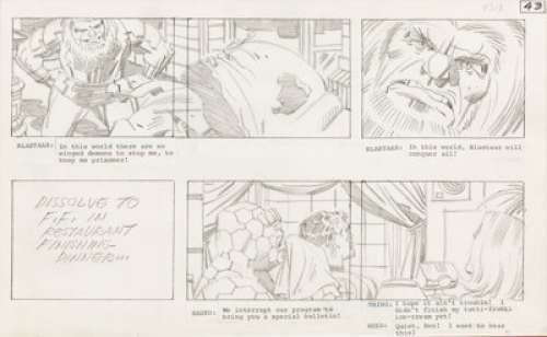 Jack Kirby Fantastic Four "Blastaar the Living Bomb Burst" Storyboard #43 Original Art (DePatie-Freleng, 1978).... | Heritage