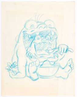 Wally Wood PLOP! #13 Cover Preliminary Original Art (DC, 1975). Multiple Mouth McCardy was the Wally Wood - | Heritage