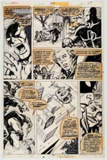 George Tuska and Jim Mooney Daredevil #145 Page 27 Original Art (Marvel, 1977). Daredevil, in hot pursuit of the - | Heritage