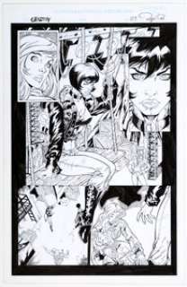 Ron Adrian and Rob Lean Chastity: Heartbreaker #1 Story Page 3 Original Art (Chaos! Comics, 2002). Chastity sits -