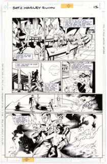 Yvel Guichet and Aaron Sowd Batman: Harley Quinn Page 15 Original Art (DC, 1999).  Harley Quinn and the Joker are -