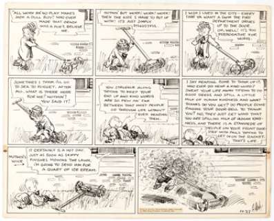 Percy Crosby Skippy Sunday Comic Strip Original Art, dated 10-27-35 (King Features Syndicate, 1935). Percy - | Heritage
