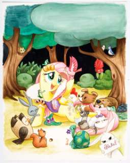 Amy Mebberson - My Little Pony Micro-Series #4 Cover Fluttershy Original Art (IDW, 2013).