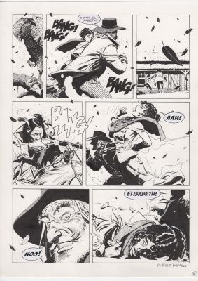 Enrique Breccia | Tavola per il Texone 31 ‘Capitan Jack’. Cm. 30,5 x 41,5. Anno di esecuzione 2016. Pag. 11. Firmata. | Art e Fumetto
