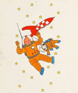 Hergé Studios | Tintin, illustration à l’écoline pour du… | AZ auction