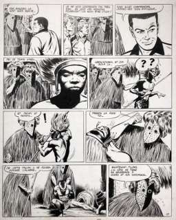 Forton/Bob Morane. Planche originale n°29 de l’album tome 2 "La piste de l’ivoire"... | 68 Art Auction