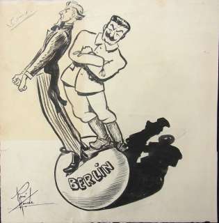 14: Rene Houde 1948 Uncle Sam Stalin Berlin L’ Action C | Hess Fine Auctions