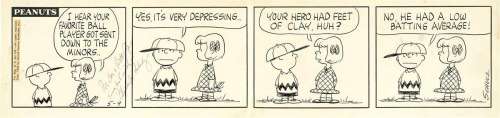 CARTOON CHARLES SCHULZ. "Your hero had feet of clay, huh?" | Swann Galleries