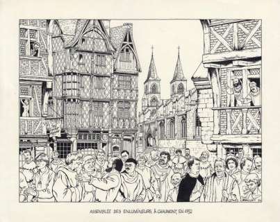 Lot 74 - VASCO ET LEFRANC ASSEMBLÉE DES ENLUMINEURS, Ã€ CHAUMONT, EN 1352 (Les dessinateurs...