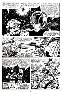 John Byrne - Fantastic Four #256 P 4 (The Thing, Human Torch, Mr. Fantastic, & Invisible Woman in the Negative Zone! Large Art - 1983)