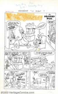 Marty Taras - Original Art for Paramount Animated Comics #13, Complete 5-page Story, "Delivery Boy" - | Heritage