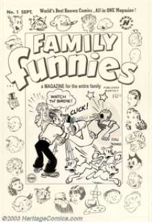 Al Avison (attributed) - Original Cover Art for Family Funnies #1 (Harvey, 1950 We have no idea why Dagwood feels - | Heritage