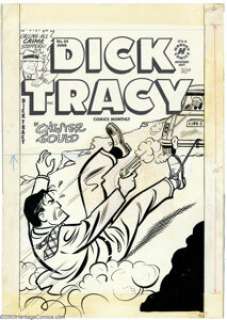 Al Avison (attributed) - Original Cover Art for Dick Tracy #64 (Harvey, 1950s). Tracy’s got himself in quite a fix - | Heritage