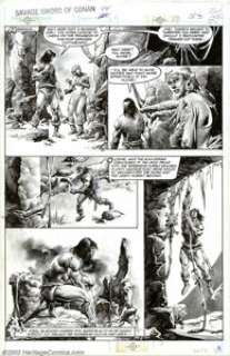 John Buscema and Rudy Nebres - Original Art for Savage Sword of Conan #98, page 23 (Marvel, 1984). Savage action, - | Heritage
