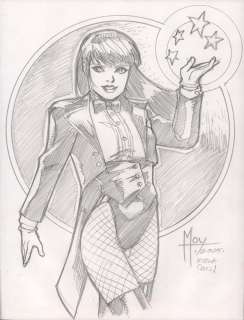 Jeff Moy - Cute Zatanna Pencil Commission - Signed - 2005