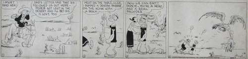 6: E. C. Segar POPEYE & Olive Oyl 4 Panel Comic Strip | Hess Fine Auctions
