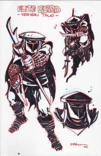 Kevin Eastman | Neca Elite Guard Original Art Character Design Roughs | Kevin Eastman