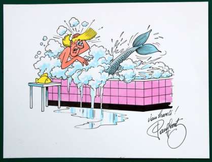 Geerts, Paul | Originele tekening in kleur  - Suske en Wiske  - De snikkende sirene | Catawiki