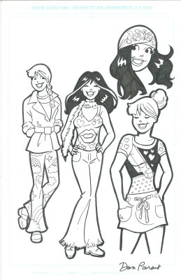 Dan Parent Archie Betty And Veronica Penciled and Inked Commission Very Nice! | East Bay Comics