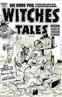 Al Avison - Original Cover Art for Witches Tales #5 (Harvey, 1951). An old witch tortures her poor captives in the - | Heritage
